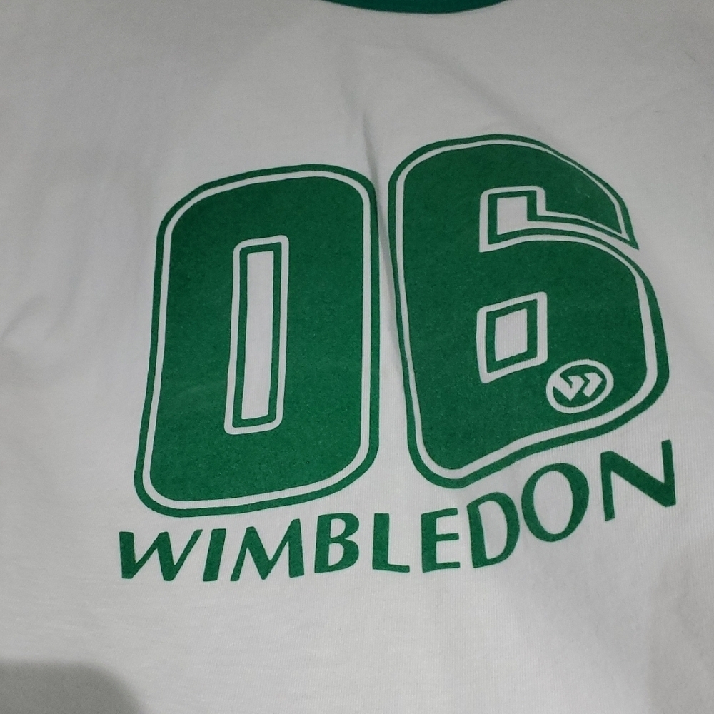06 Wimbledon White and Green Tee England Lawn Tennis Croquet Club  Rugby Polo - Picture 7 of 9